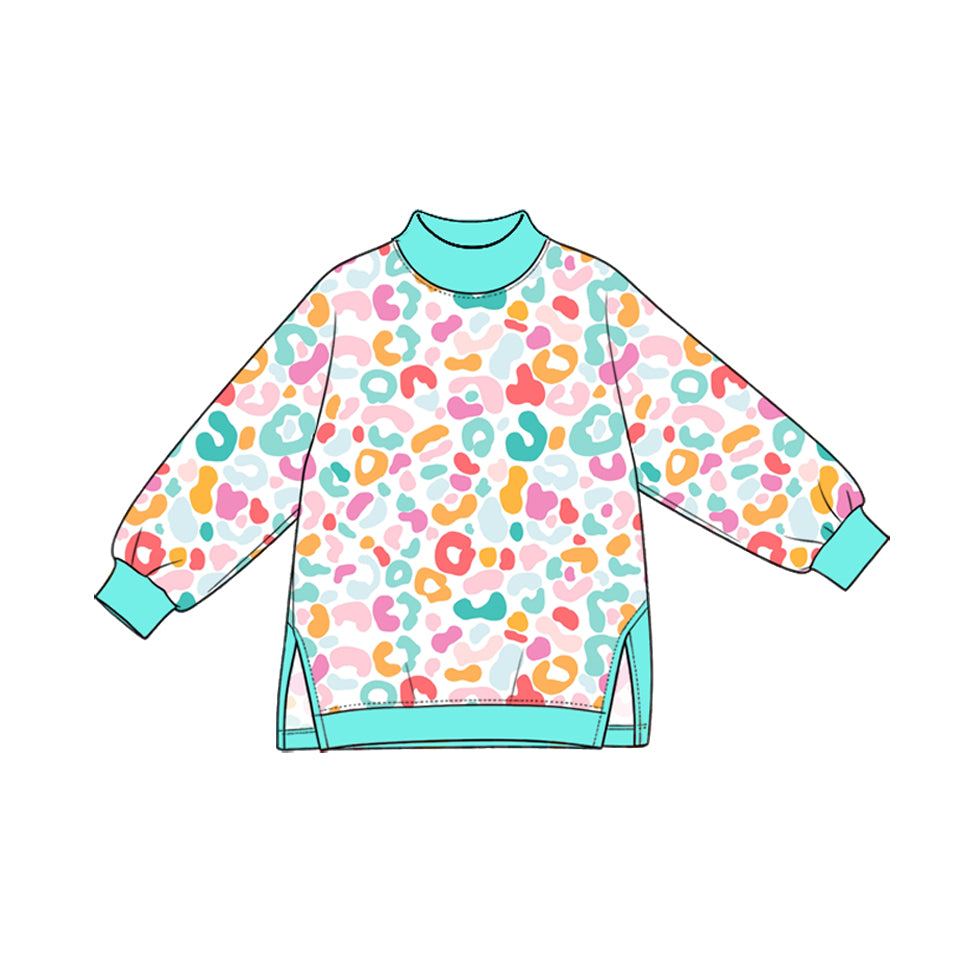 Preorder (moq 5) GT1981 Baby Girl Clothes Bright Floral Print Long Sleeve Yoga Top