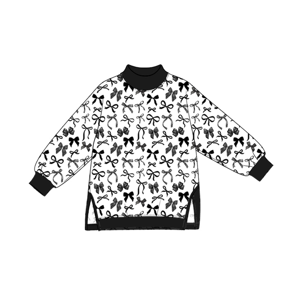 Preorder (moq 5) GT1984 Baby Girl Clothes Black White Letter Print Long Sleeve Yoga Top
