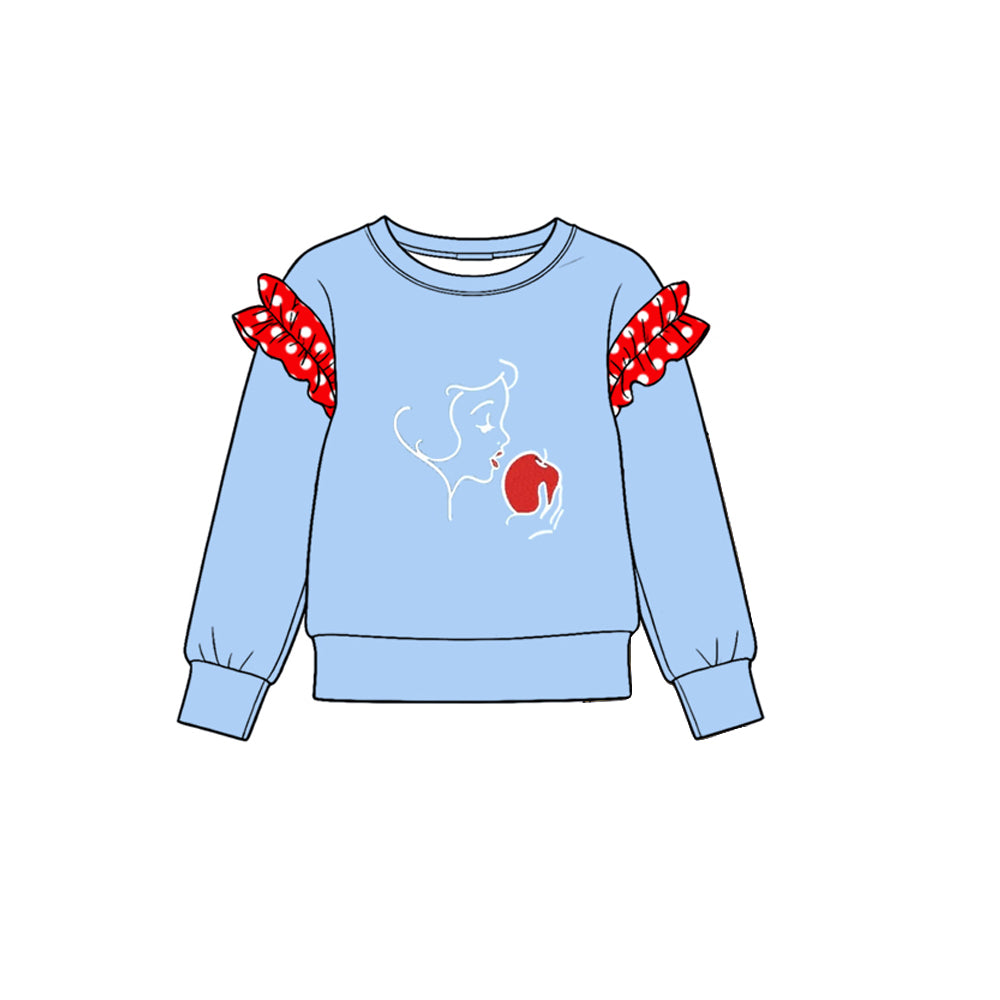 Preorder (moq 5) GT2005 Baby Girl Clothes Heart Butterfly Graphic Print Long Sleeve Ruffle Accent Top