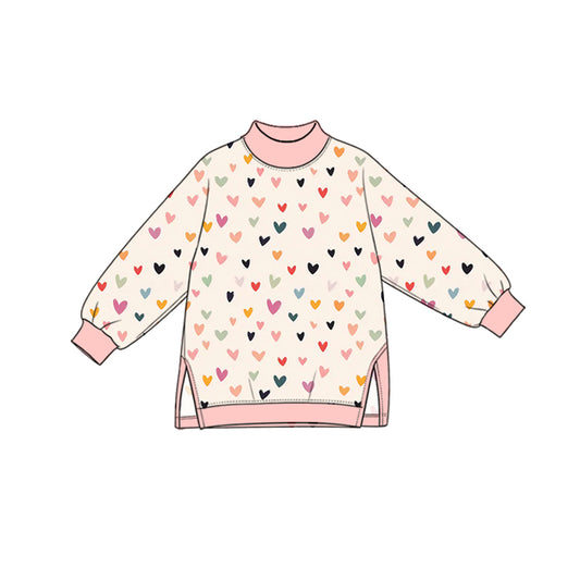 Preorder (moq 5) GT2008 Baby Girl Clothes Tiny Heart Dot Print Long Sleeve Yoga Top