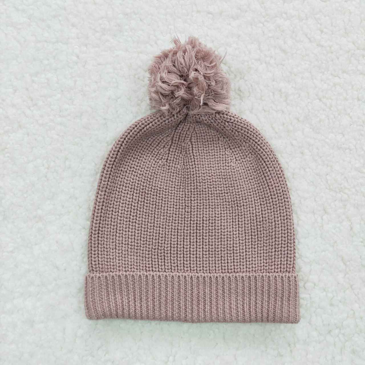 HA0007 kids girl winter purple tan beanie 20230814 RTS