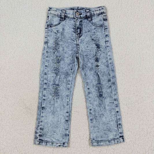 P0244 western blue ripped jeans kids denim jeans bell pants 20230807 RTS