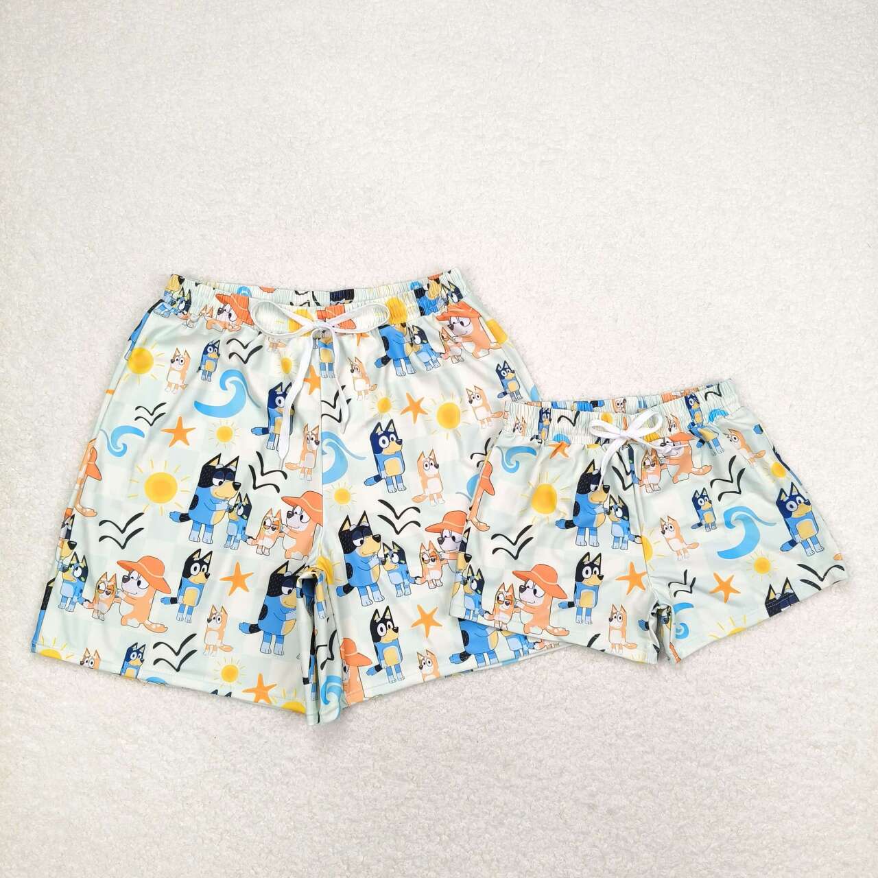 S0360成人 Adult bluey dog shorts swim trunk 202405 RTS