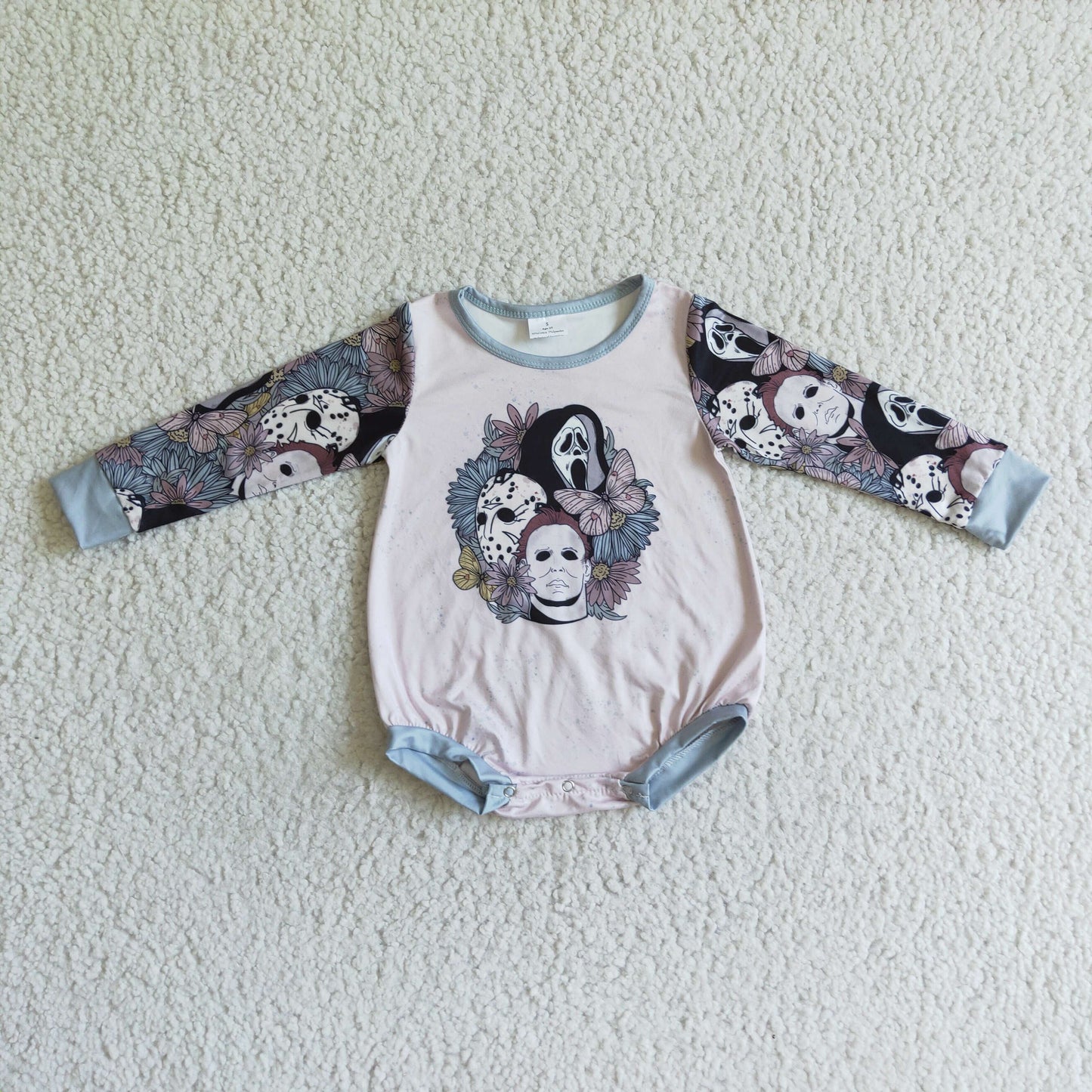 LR0082 goast halloween long sleeve baby boy bubble romper RTS