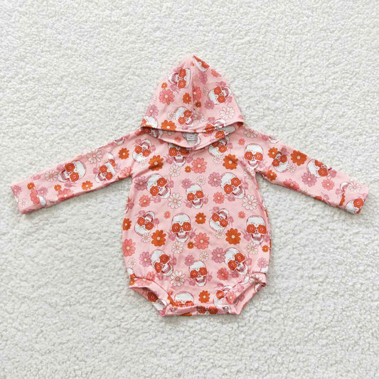 LR0269 flower daisy skull halloween hoodies boy girl bubble romper 20230502 RTS