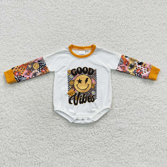 LR0292 smile face vibe long sleeve girl romper 20230612 RTS