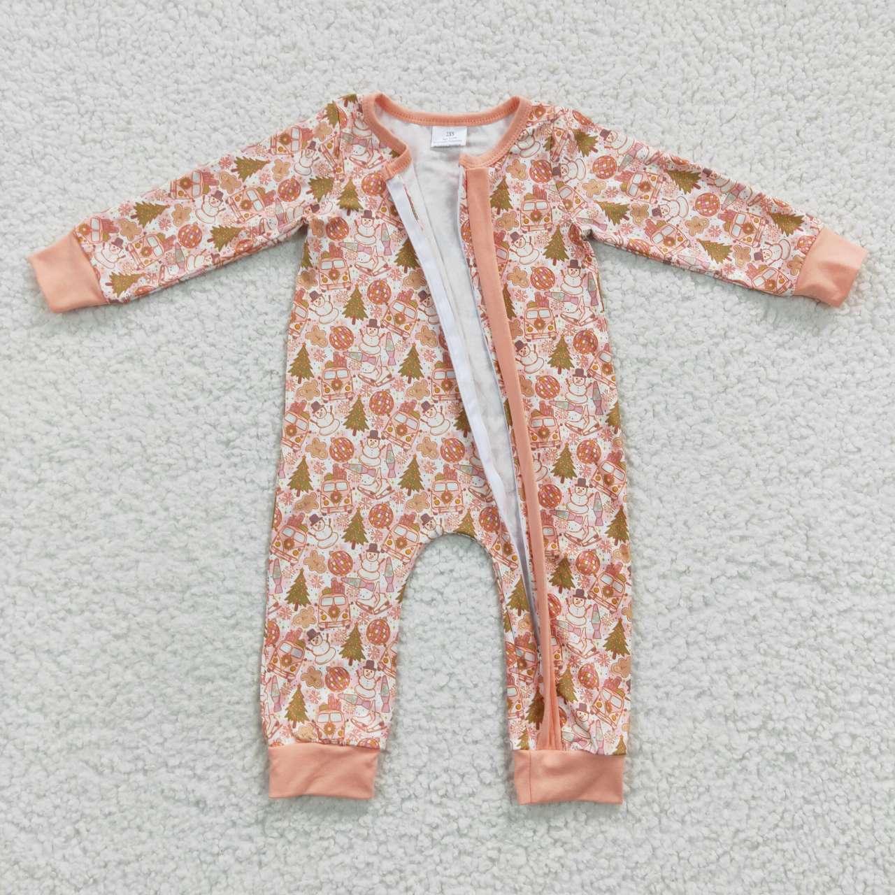 LR0295 christmas trees Zipper girl romper 20230520 RTS