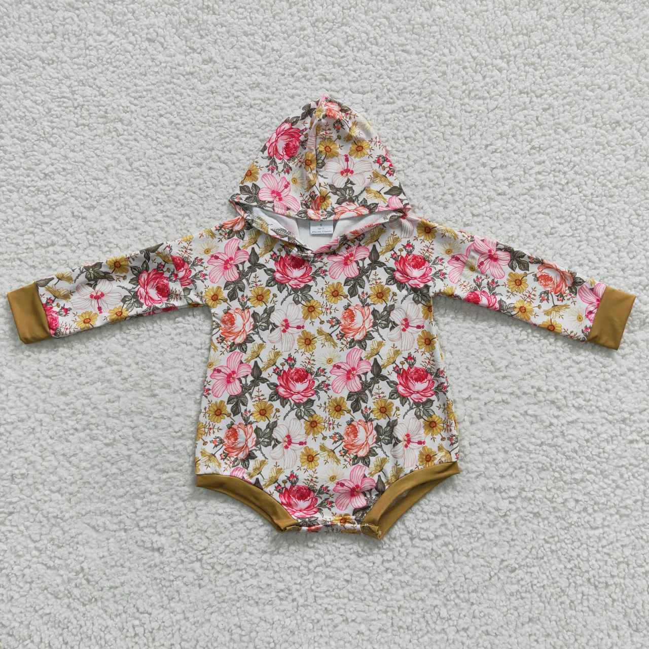 LR0299 Flower hoodies long sleeve girl bubble romper 20230525 RTS