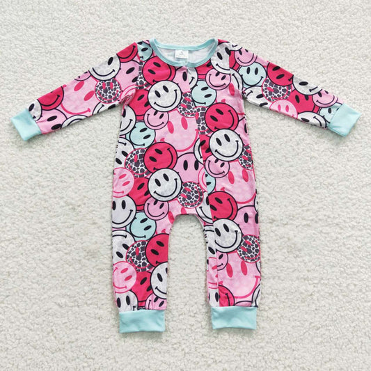 LR0302 smile face long sleeve girl romper 20230603 RTS