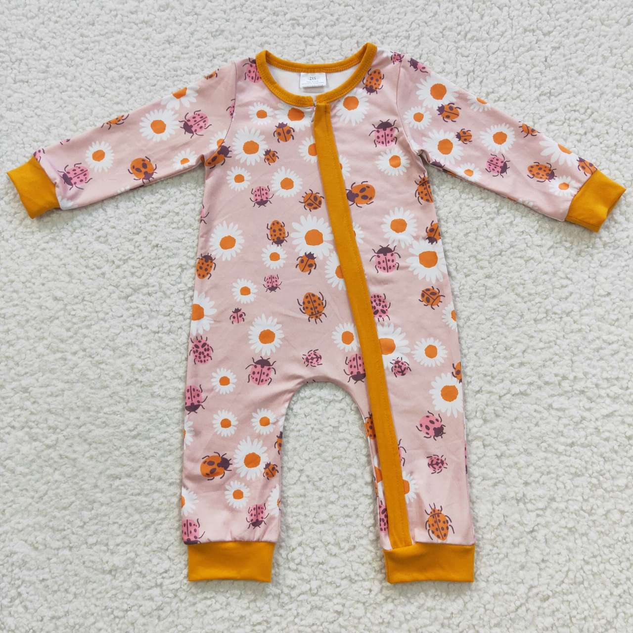 LR0311 western flower ladybird long sleeve girl romper 20230628