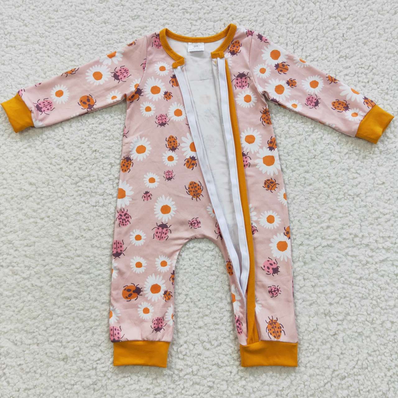 LR0311 western flower ladybird long sleeve girl romper 20230628