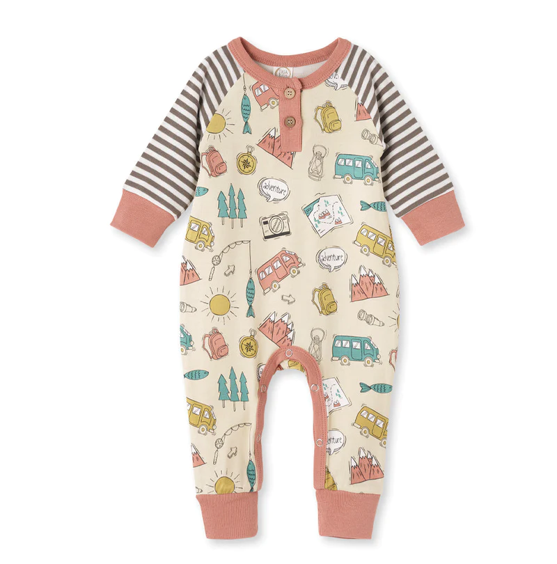 LR0330 preorder fishing sun bus long sleeve summer set boy romper 20230516
