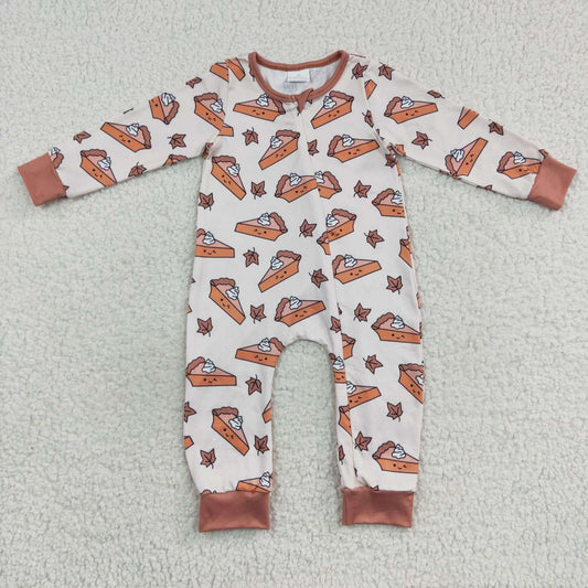 LR0353 RTS Christmas western cake leaves long sleeve summer girl boys romper 20230819