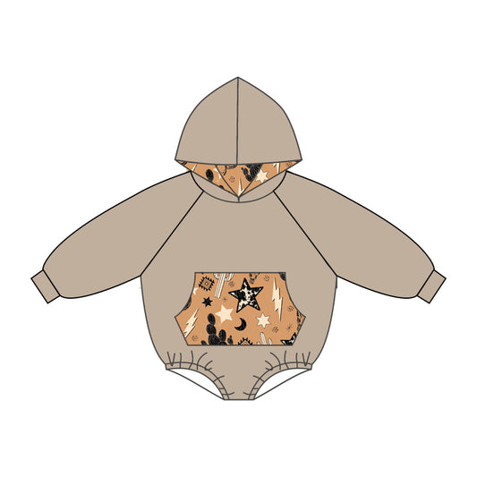 LR0373 preorder western hoodie long sleeve boy romper 20230530