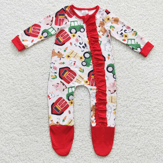 LR0378 farm long sleeve socks boy romper 20230708 RTS