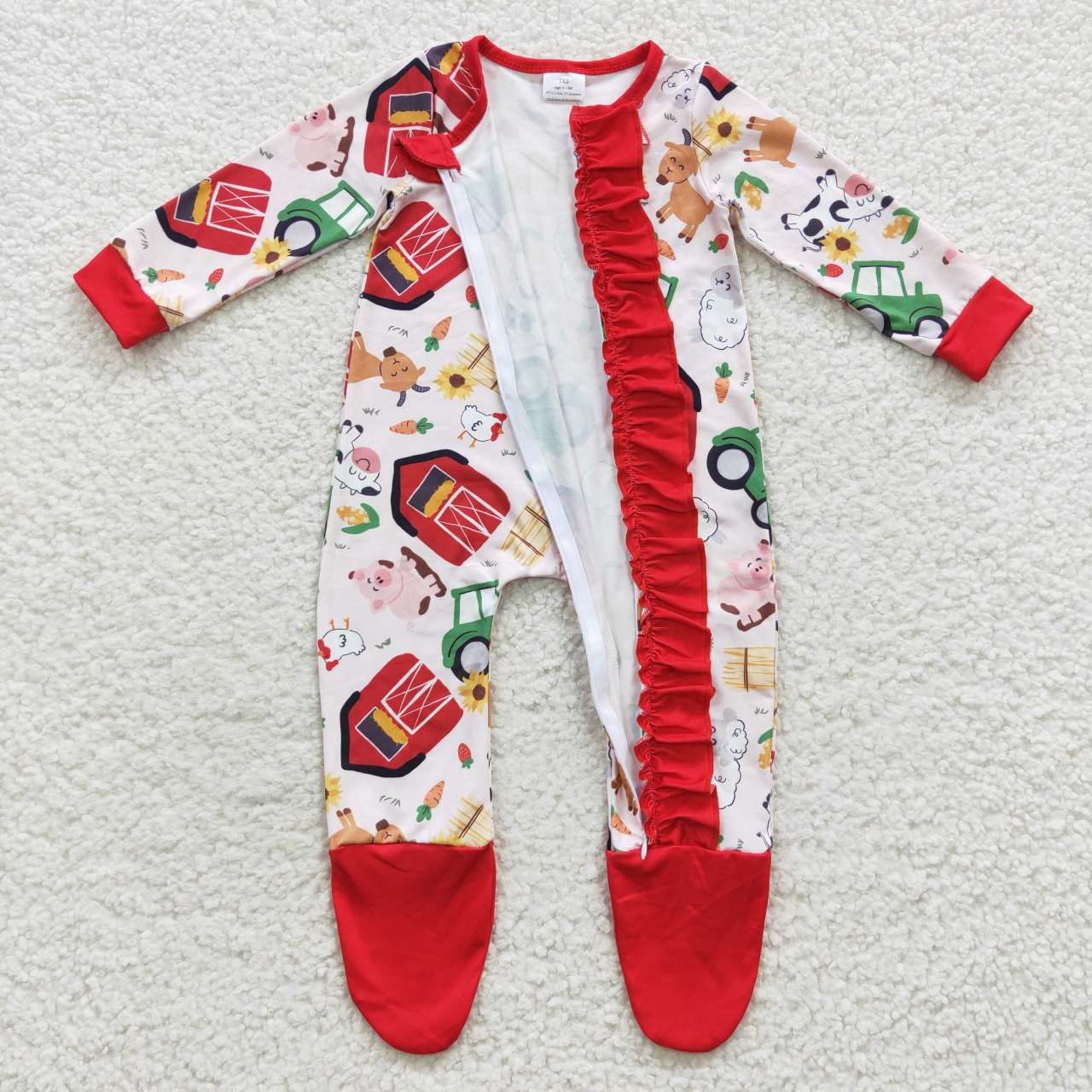 LR0378 farm long sleeve socks boy romper 20230708 RTS