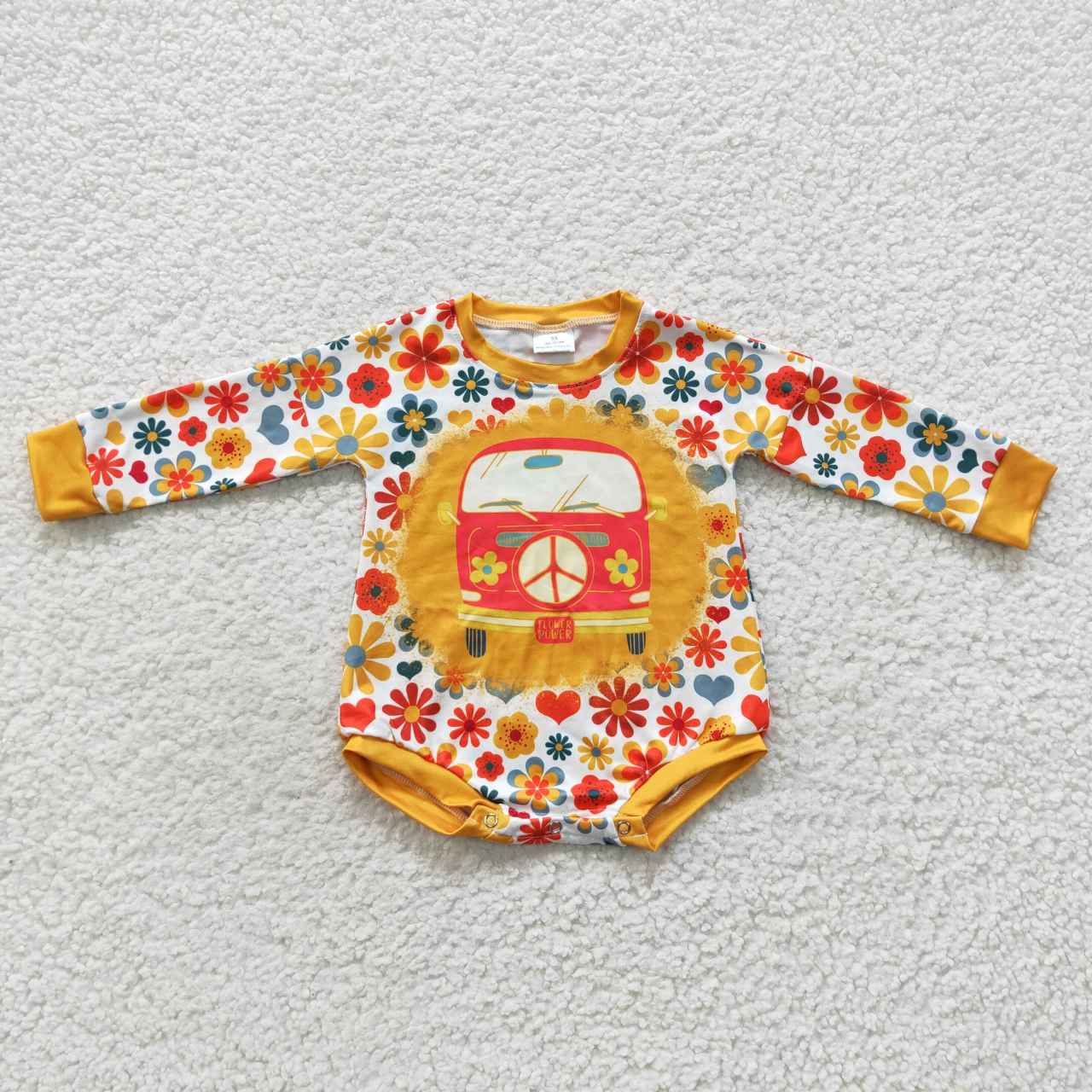 LR0399 long sleeve fall  flowers girl bubble romper RTS 20230727 RTS