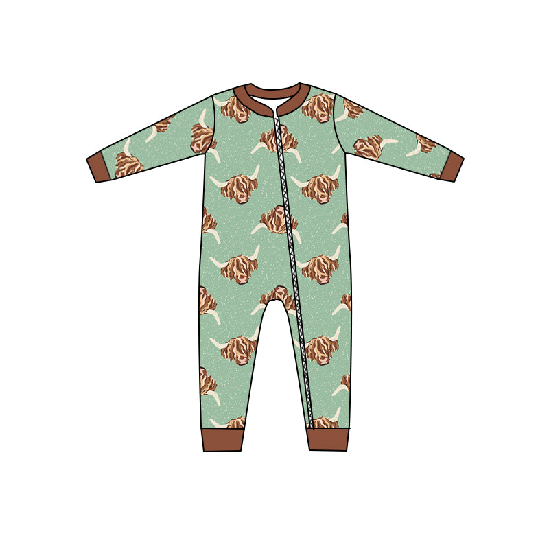 LR0458 cartoon cow long sleeve girl romper 20230616 preorder