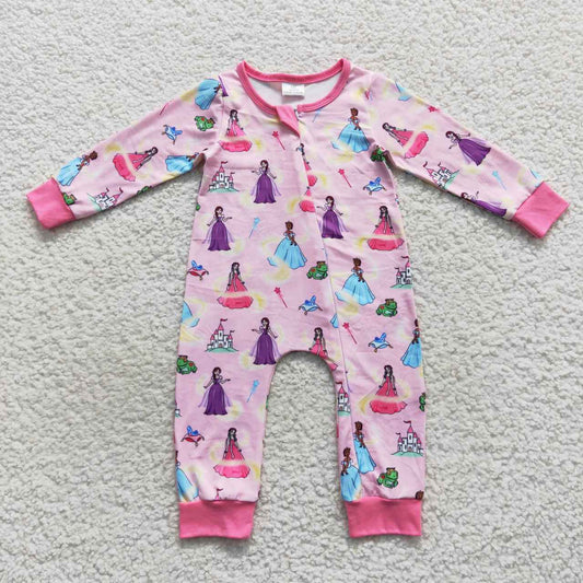 LR0468 princess  western zip up long sleeve girl romper 20230824 RTS