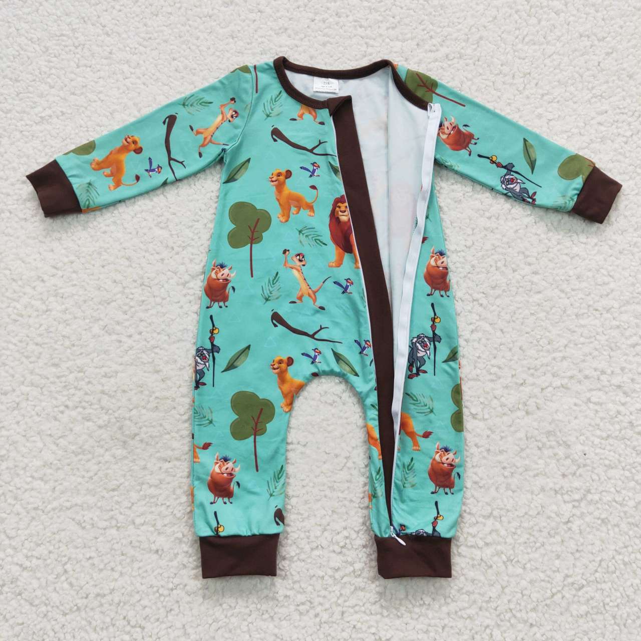 LR0486 cartoon lion long sleeve girl romper 20230728 RTS