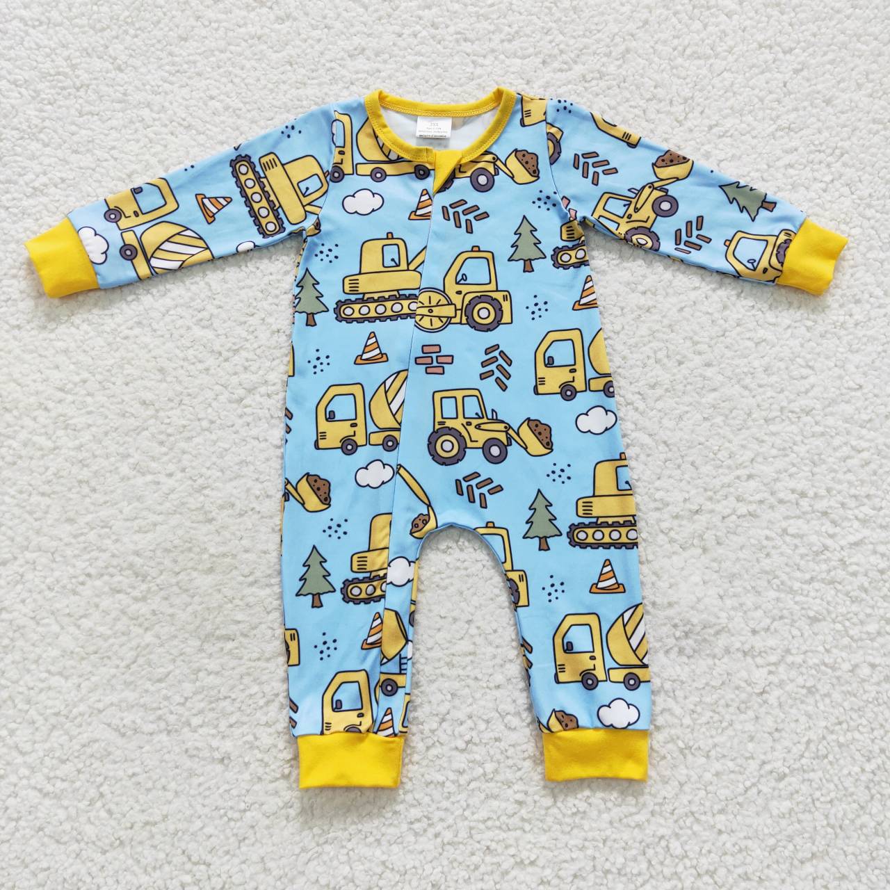 LR0492 excavator western dig long sleeve girl romper 20230723 preorder