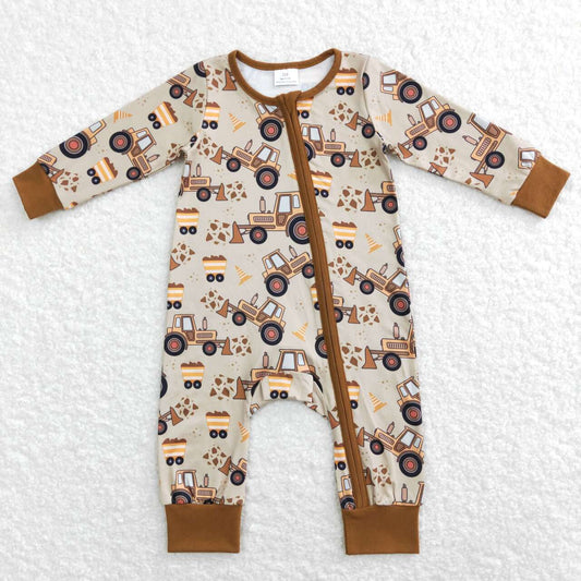 LR0508 excavator boy western long sleeve  boy romper 20231204 RTS