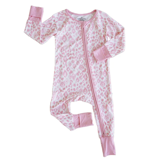 LR0520 preorder zip up pink leopard long sleeve green girl romper 20230708