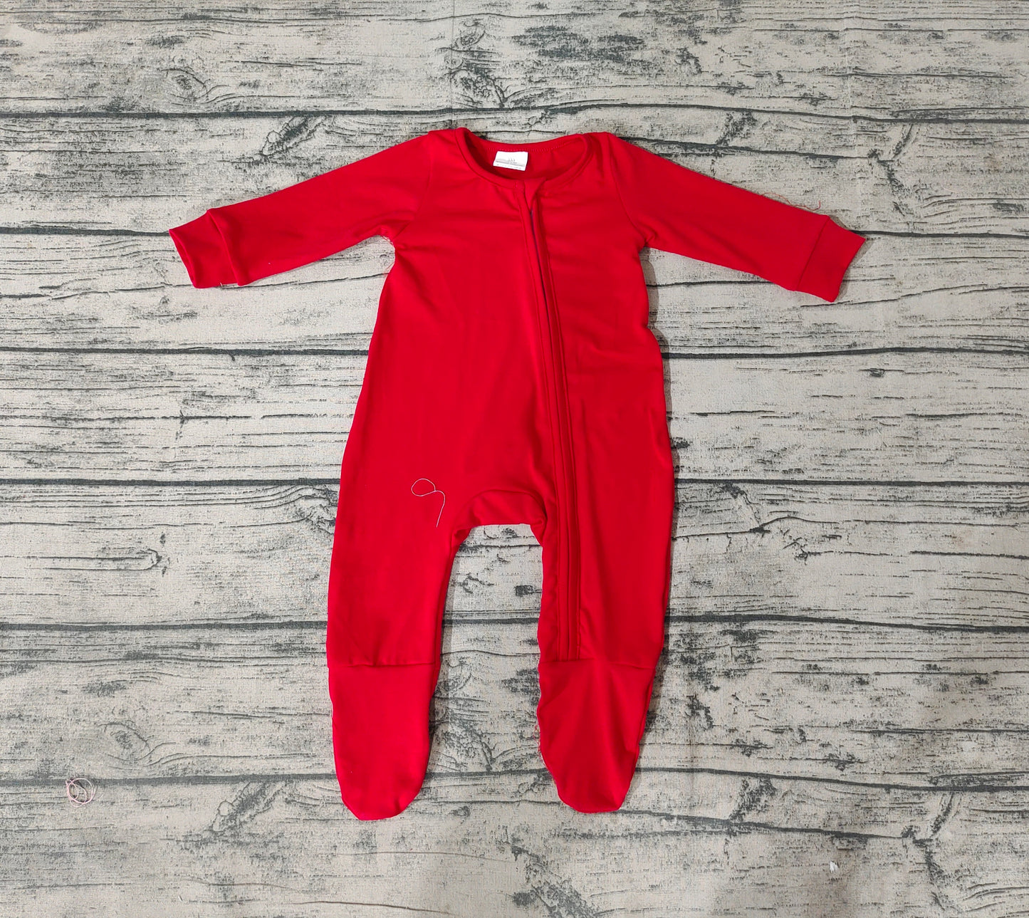 LR0550 preorder cotton red long sleeve girl romper 20231028 RTS