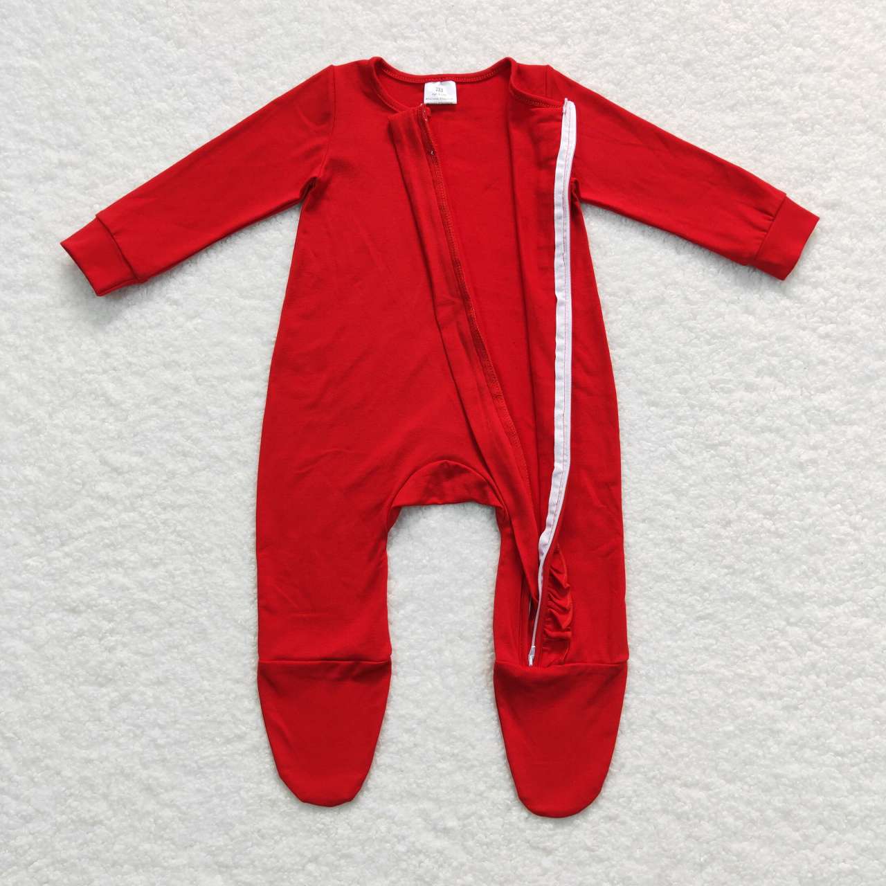 LR0550 preorder cotton red long sleeve girl romper 20231028 RTS