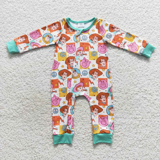 LR0558  story toy western zip up long sleeve girl romper 20230913 RTS