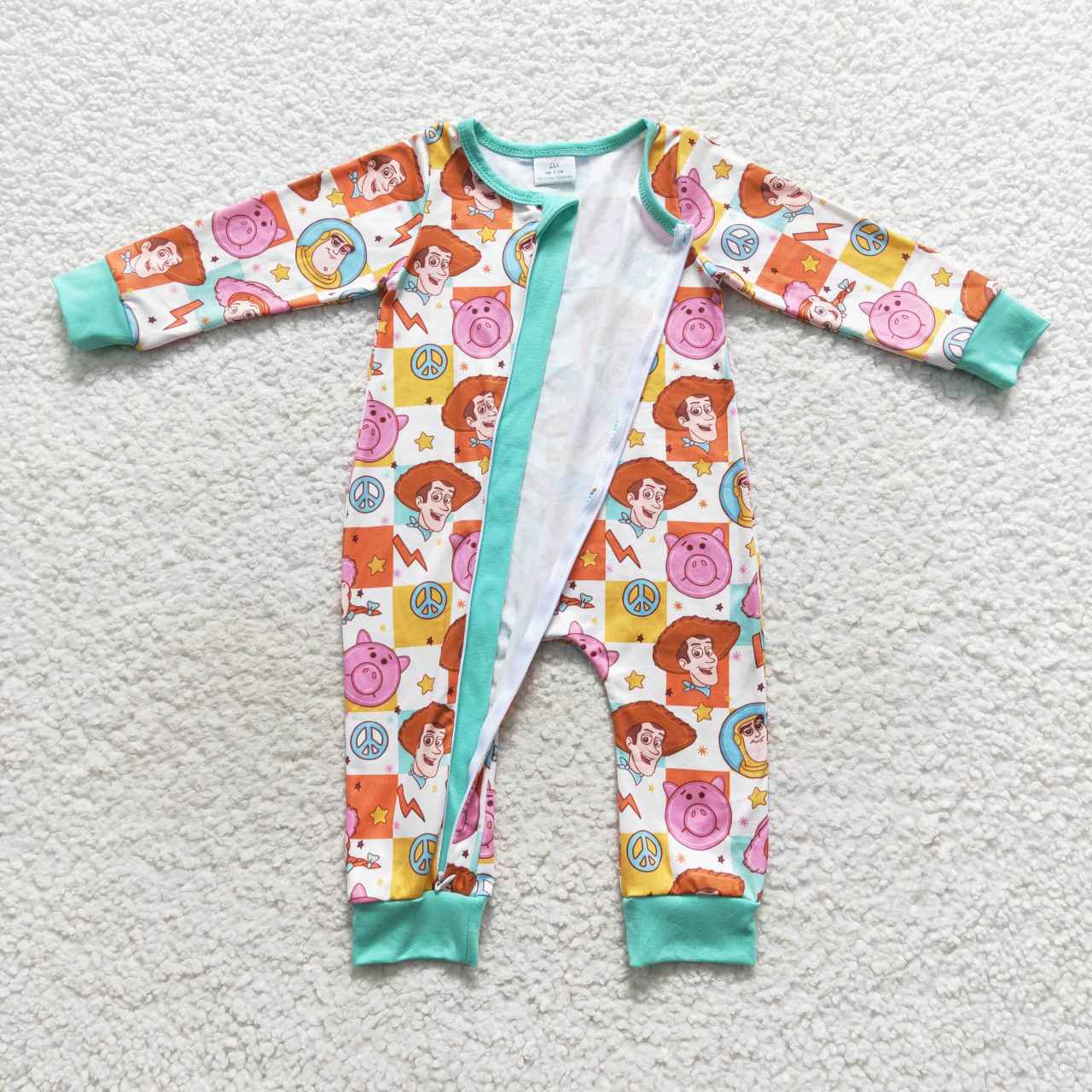 LR0558  story toy western zip up long sleeve girl romper 20230913 RTS