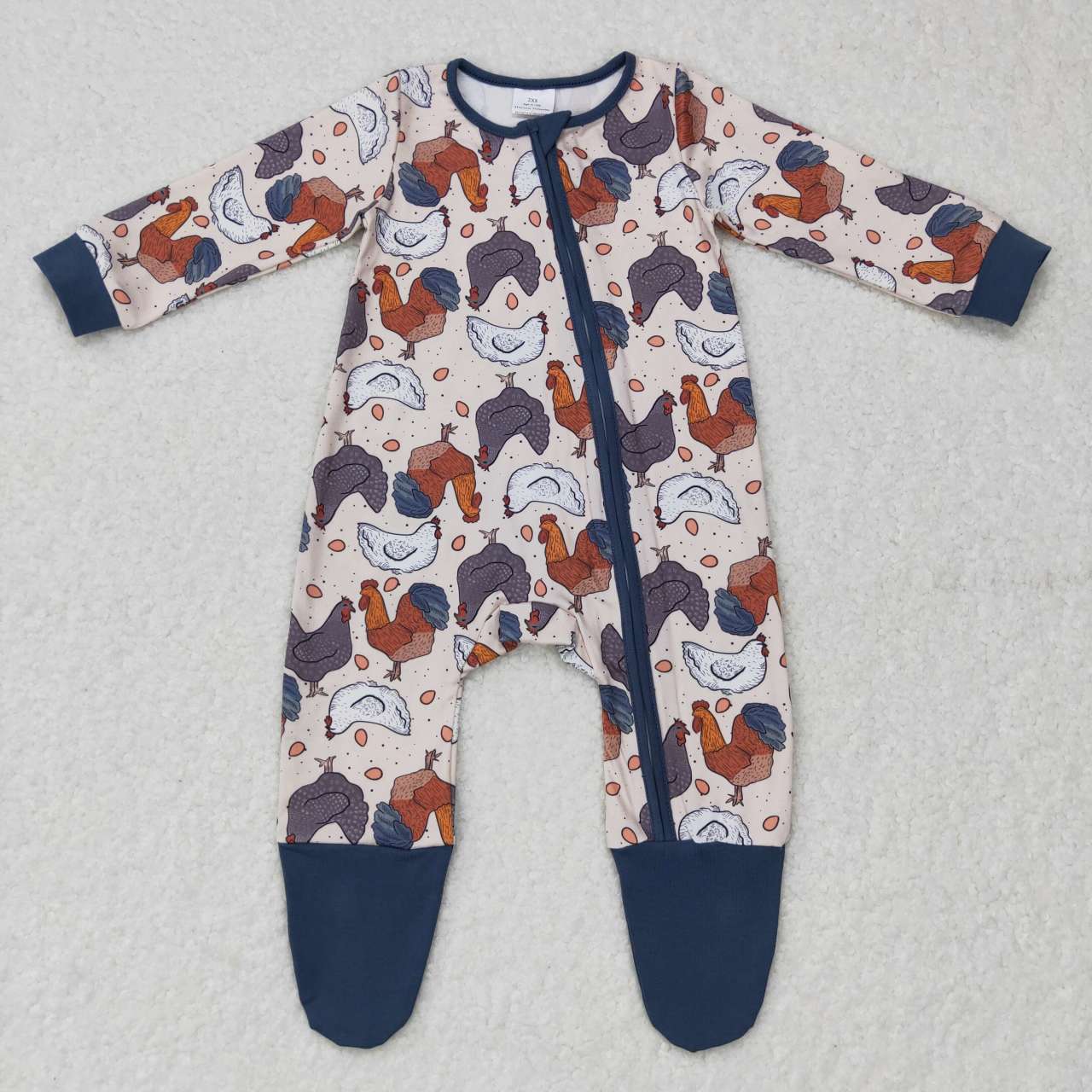 LR0560 chicken western zip up long sleeve boy romper 20231012 RTS