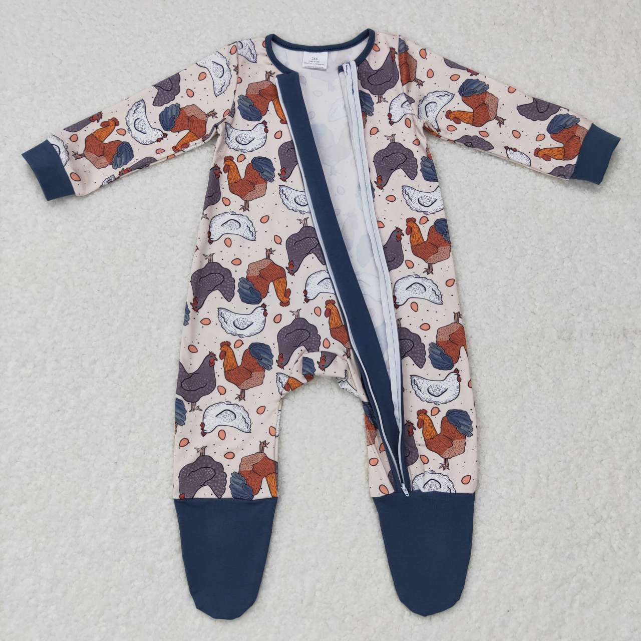 LR0560 chicken western zip up long sleeve boy romper 20231012 RTS