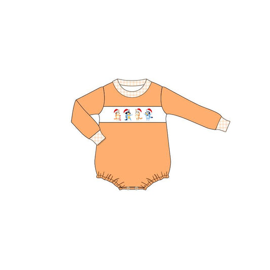 LR0568 Christmas Santa bluey western zip up long sleeve boy romper 20230722 preorder