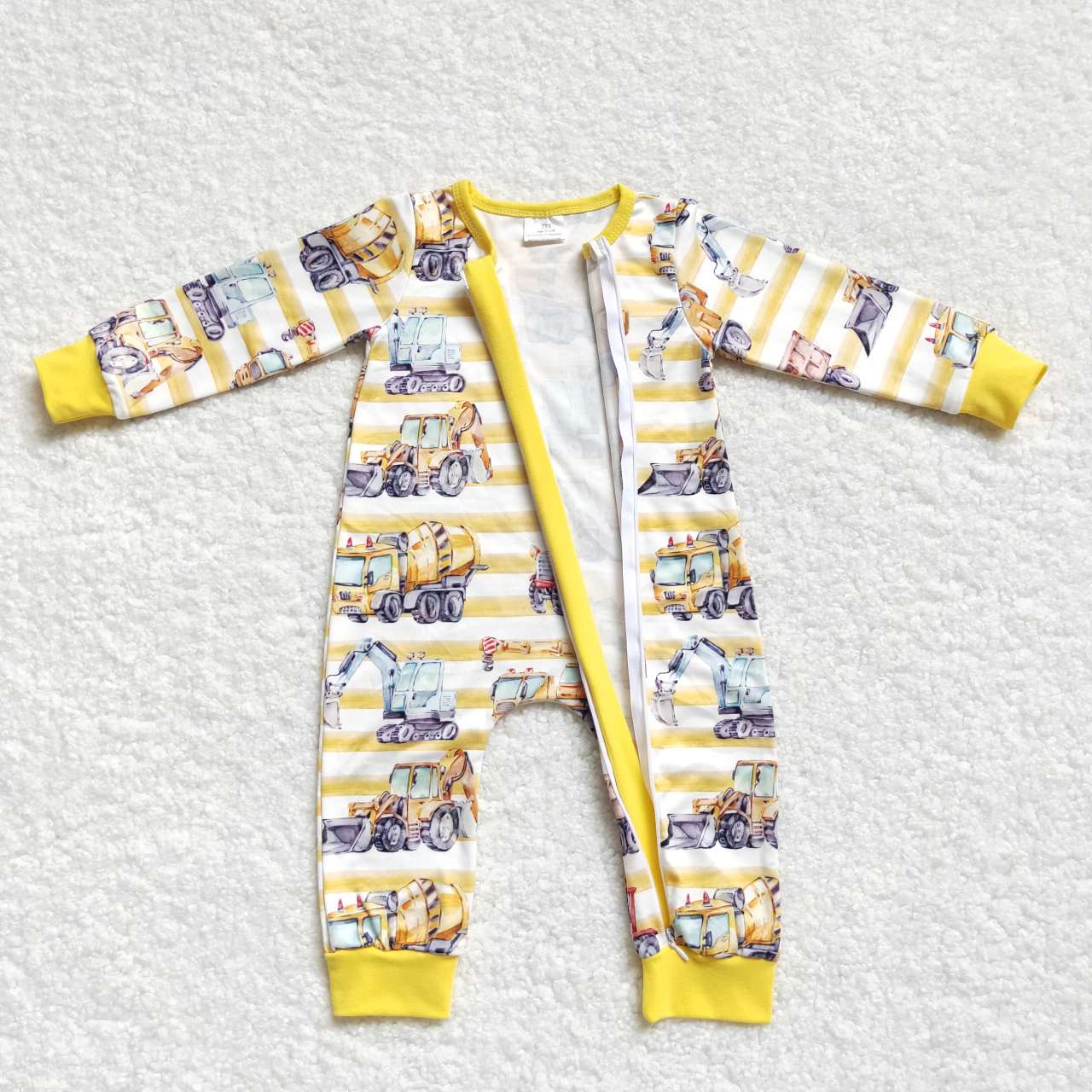 LR0569 RTS excavator tractor western long sleeve summer girl boys romper 20230905