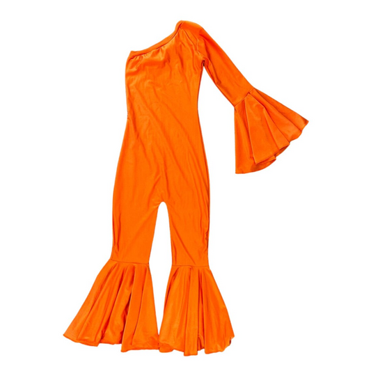 LR0587  girl western orange short sleeve off shoulder girl romper 20230726 preorder