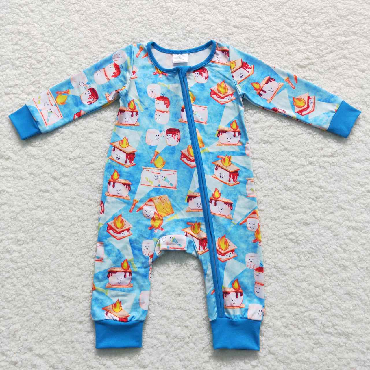 LR0617 RTS fire western long sleeve zip boy romper 20231013