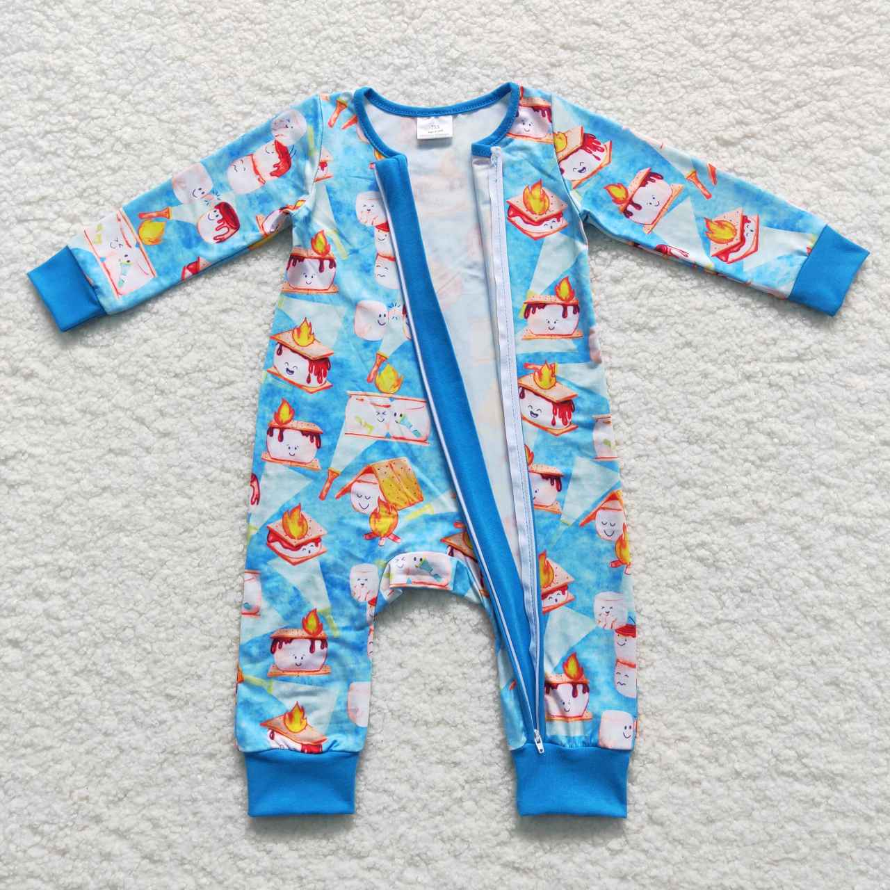 LR0617 RTS fire western long sleeve zip boy romper 20231013