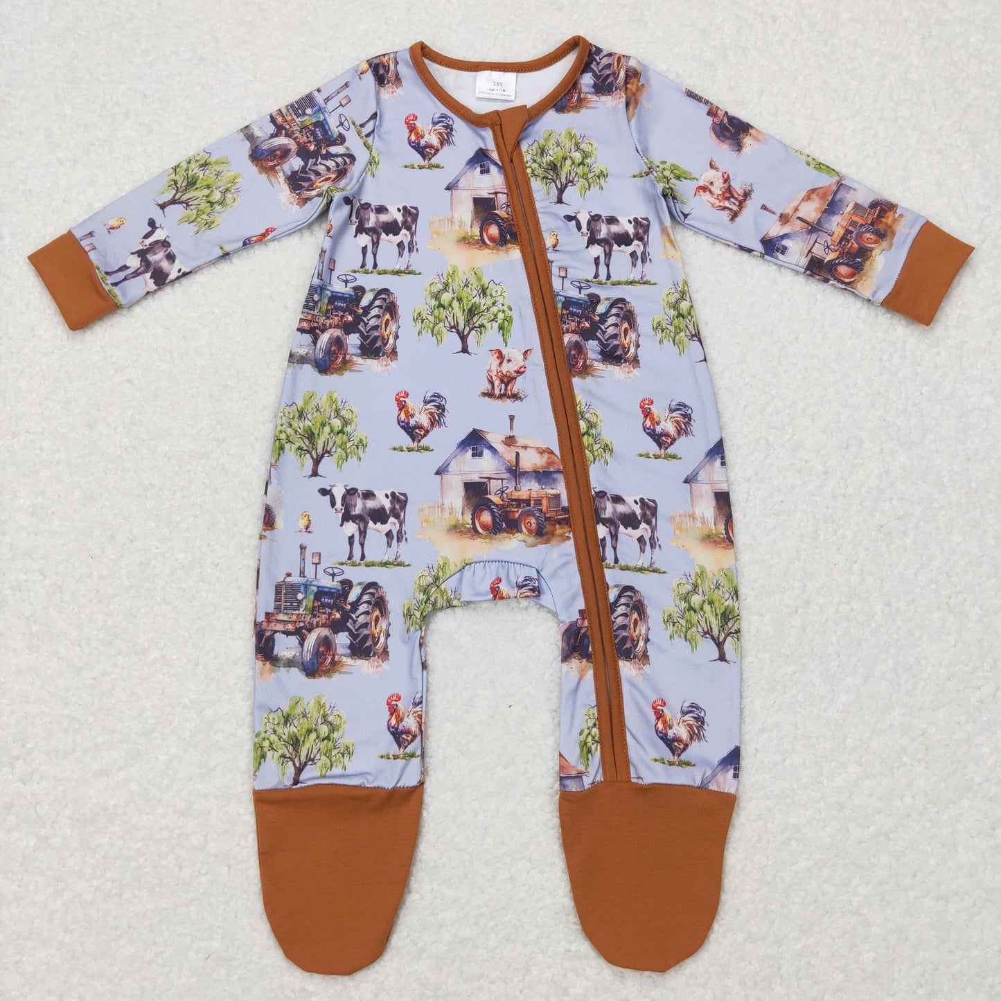 LR0632  long sleeve farm cow girl romper RTS 20231103