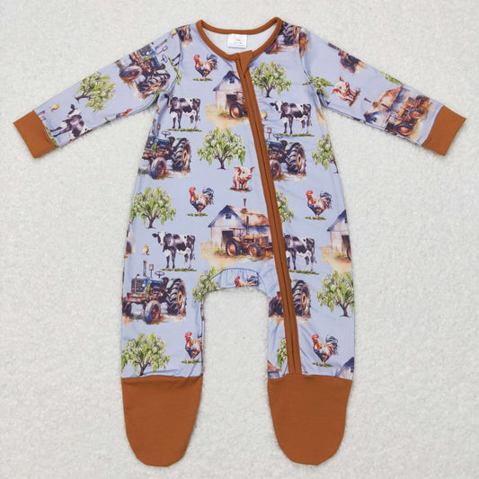 LR0632  long sleeve farm cow girl romper RTS 20231103