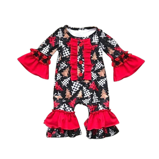 LR0633  long sleeve Christmas tree girl romper preorder 20230808