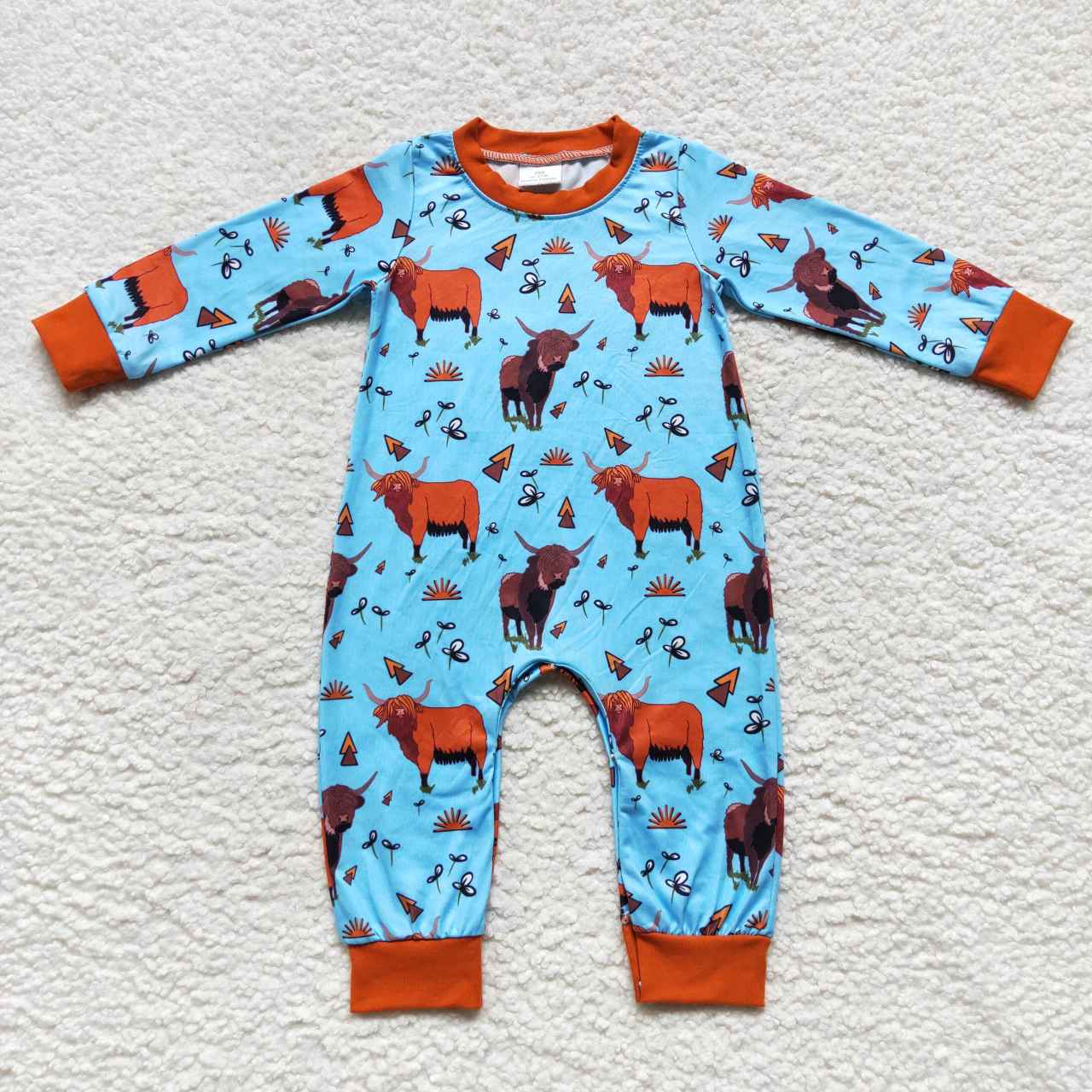 LR0635 long sleeve western cow boy romper RTS 20230925