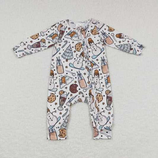LR0651 RTS Christmas tree snow man  long sleeve green girl  romper 20231018