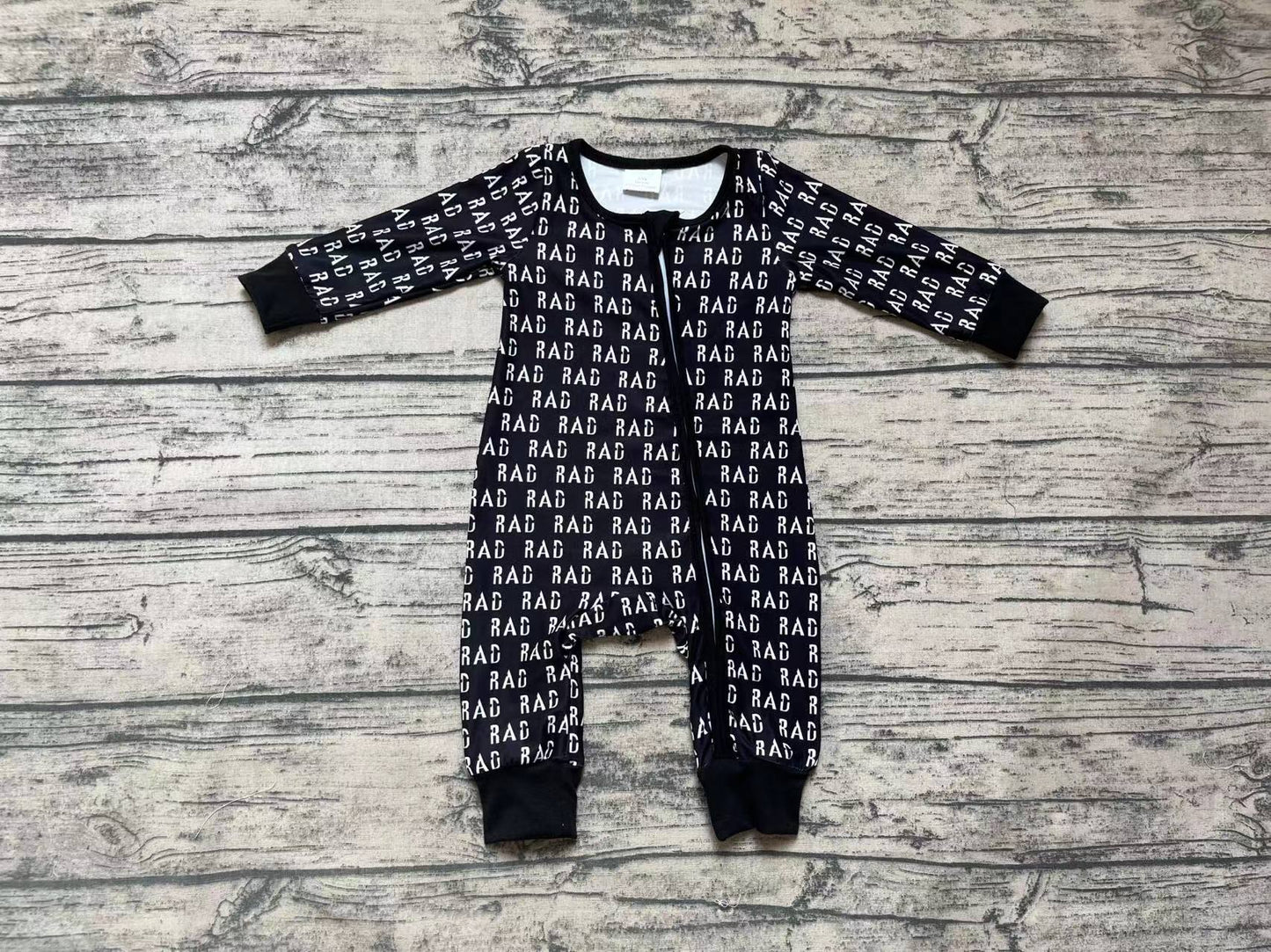 LR0653 RTS rad black western long sleeve green zip boy romper 20231010