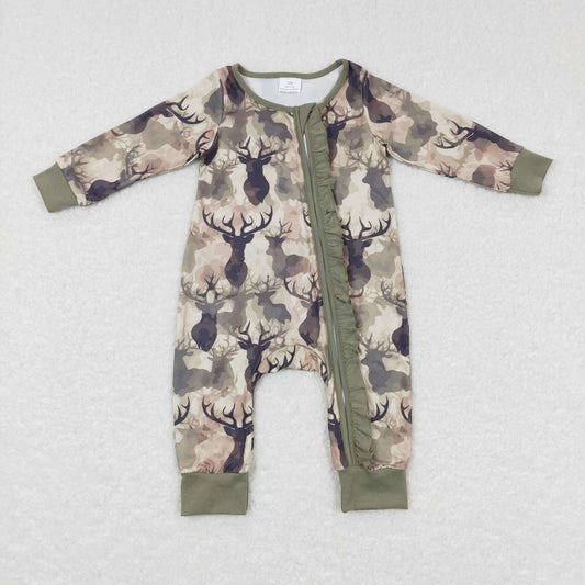 LR0661 RTS Christmas deer camo long sleeve girl romper 20231016