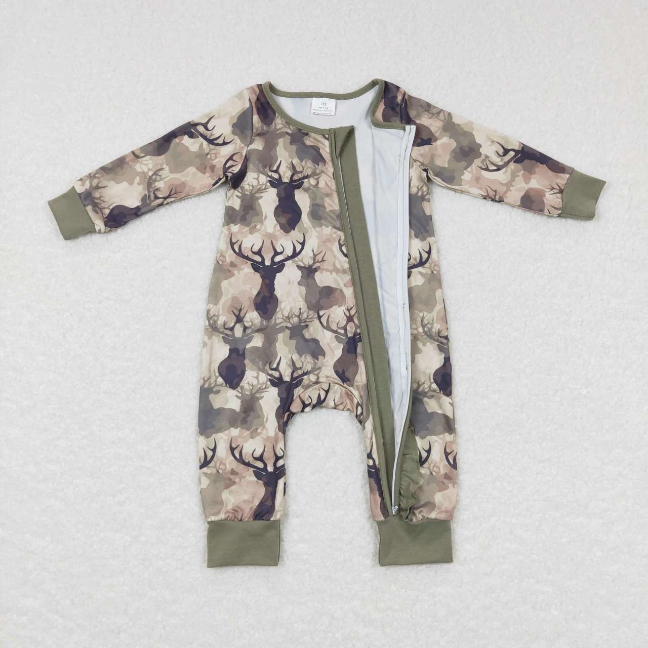 LR0661 RTS Christmas deer camo long sleeve girl romper 20231016