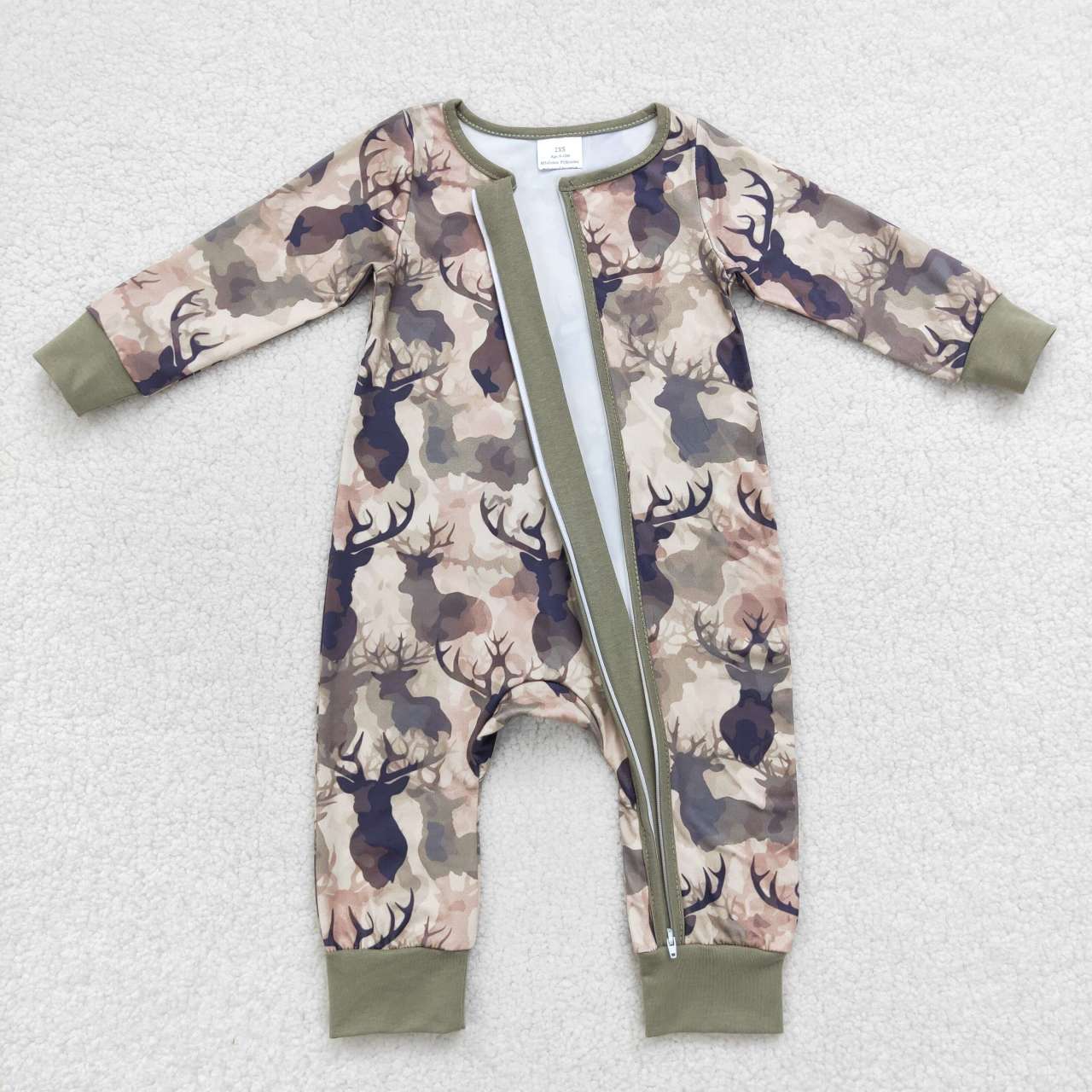 LR0662 RTS Christmas deer camo long sleeve boy romper 20231009