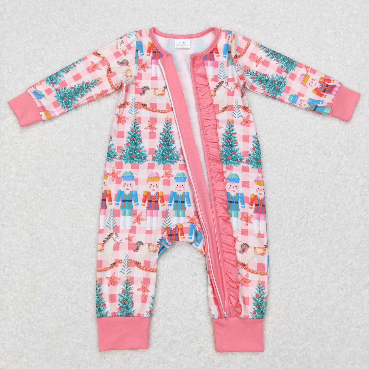 LR0665 Christmas tree  long sleeve girl romper 20231110 RTS