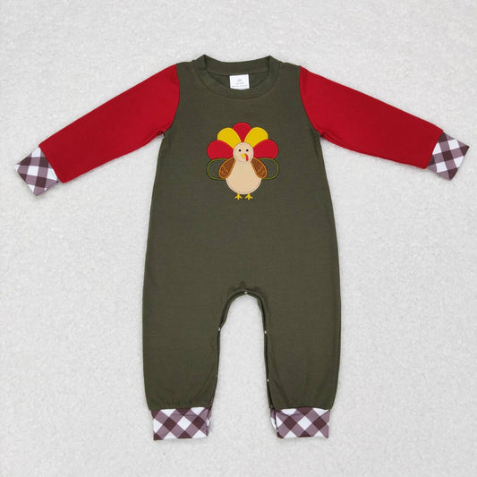 LR0670 turkey thanksgiving long sleeve boy romper 20231010 RTS