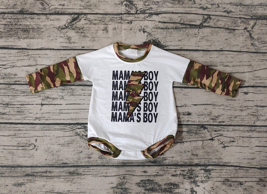 LR0676 preorder mama's boy long sleeve boy camo zipper romper 20231004